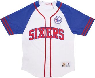 Mitchell & Ness NBA Oefendag Jersey Wit - Heren - Fitness - Veelkleurig - S - Katoen - Fitness