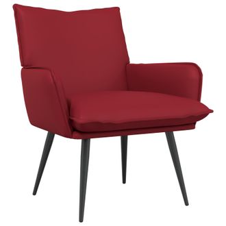 vidaXL Sill&oacute;n Rojo Vino Cuero Sint&eacute;tico Vidaxl