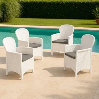 Dmora Dmora - Conjunto De 4 Sillas De Exterior Amilton, Asiento De Jard&iacute;n, Para Interior O Exterior, Con Reposabrazos, Fabricado En Italia, 59x57 H86 Cm, Bl