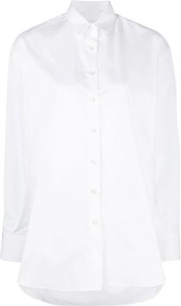 Finamore Witte Katoenen Overhemd Lange Mouwen - Dames - Overhemden - Wit - 2XS - Katoen - Overhemden