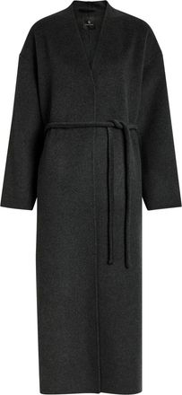 Anine Bing Hunter Belted Wool and Cashmere-blend Coat - Dark Grey - L (UK14 / L)