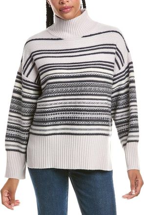 N.Peal N.Peal Fairisle Mock Neck Cashmere-Blend Sweater