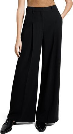 Theory Pleated High Rise Wide Leg Pants in Black at Nordstrom, Size 14