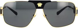 Versace Kussen Vorm Zonnebril - unisex - Zonnebrillen - Geel - 63 MM - Accessoires