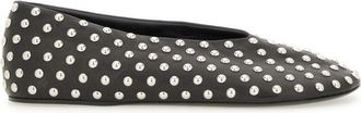 Jil Sander Nappa Ballerina Flats With Metallic Studs