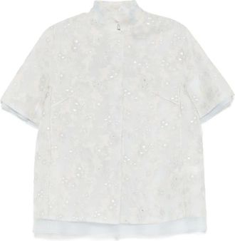 Shiatzy Chen Giacca in organza con colletto alla coreana - Grigio