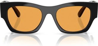 Versace 52mm Pillow Sunglasses in Black /Orange at Nordstrom