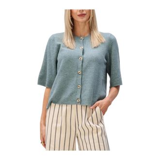 Minus Truien & Vesten, Dames, Blauw, XS, Msjanna Gebreid Vest