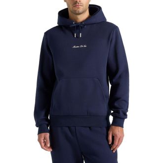 Mani&egrave;re De Voir Signature Regular Fit Hoodie in Navy at Nordstrom, Size Xx-Large