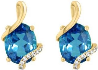 Effy London Blue Topaz & Diamond Swirl Stud Earrings at Nordstrom Rack