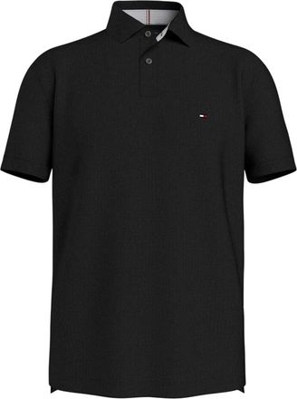 Tommy Hilfiger Heren 1985 Geborduurd Logo Poloshirt (Zwart)