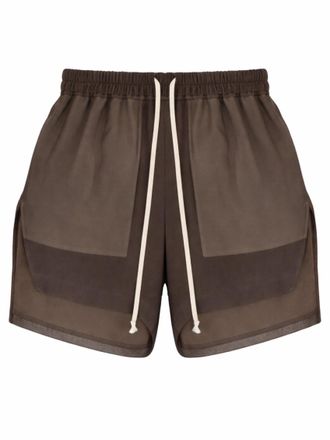 Rick Owens Brown Silk Solid Shorts