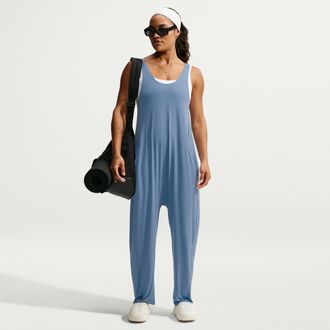 Nike Womens Zenvy Jumpsuit in Blue | IR1942-486