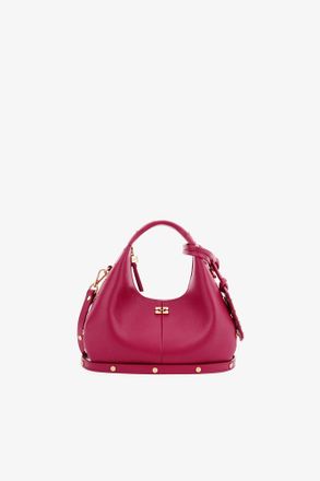 Ganni Persian Red Mini Hobo Bag Studs in