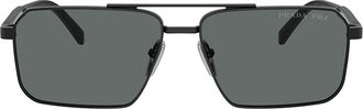 Prada Polarized Grey Navigator Ladies Sunglasses PR A57S 1AB5Z1 61