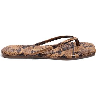 Tkees Square Toe Flip Flop in Coco Snake at Nordstrom, Size 11