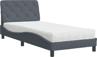 vidaXL Cama Con Colch&oacute;n Terciopelo Gris Oscuro 80x200 Cm Vidaxl