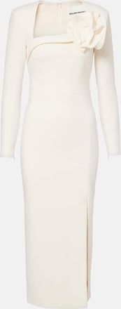 Roland Mouret Abito midi in crêpe con applicazioni floreali
