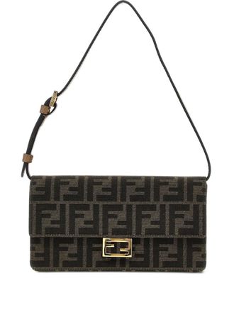 Fendi FF Baguette jacquard flap wallet - women - Polyamide/Polyurethane/Polyester/Cotton/Resin - One Size - Brown