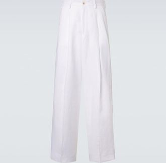 Dolce & Gabbana Linen canvas wide-leg pants