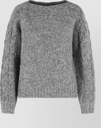 Isabel Marant virgin wool boat neck boucl&eacute; knit sweater