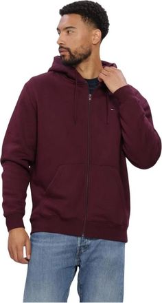 Tommy Jeans Hoodies & sweatvesten, Heren, Rood, S, Heren Truien & Vesten Tjm Reg S Flag Zip Thru Ext