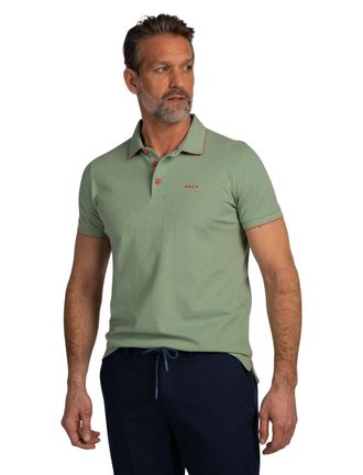 N-Z-A- NEW ZEALAND AUCKLAND Poloshirt New Zealand groen normale fit rode knoopjes