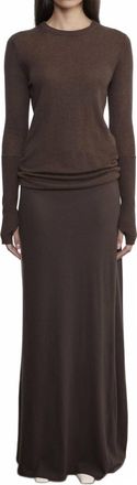 Enza Costa Cashmere Bias Skirt In Dark Brown