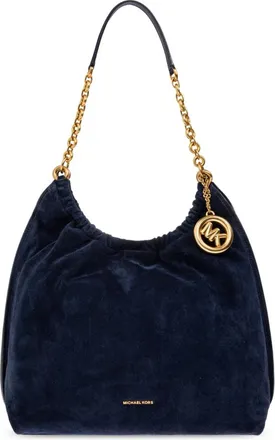 Michael Kors Indie Schoudertas - Dames - Schoudertassen - Blauw - ONE Size - Leer - Tassen