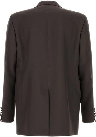 Gucci Mens Double-Breasted Wool Blazer Brown Polyester Blazers
