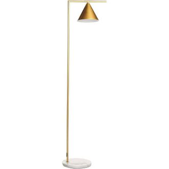 Beliani Lampada da terra moderna in metallo con base in marmo Soggiorno Studio Oro Mocal