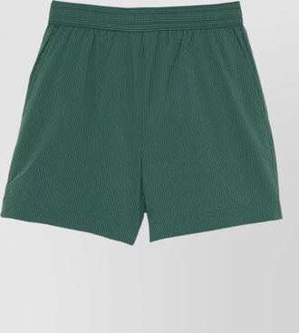 Maison Kitsun&eacute; striped seersucker swim shorts