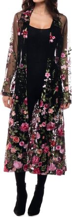 ADORE Embroidered Mesh Duster Jacket In Midnight Bloom