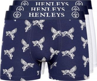 Henleys Heren Lionwing Assorted Designs Boxershorts (Set van 3) (Veelkleurig)