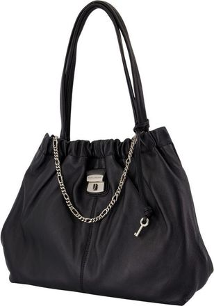 Marc Jacobs Womens Gathered Lambskin Shoulder Bag Black