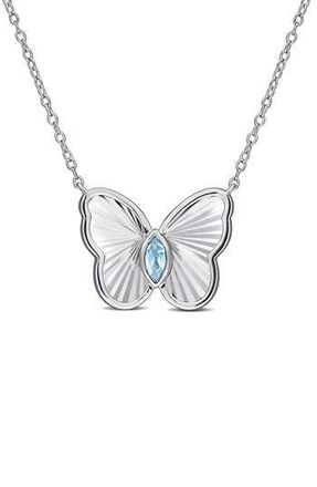 Delmar Marquise Cut Created Alexandrite Butterfly Pendant Necklace in Blue at Nordstrom Rack