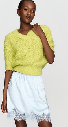 Maeve Wool Blend Textured Tee