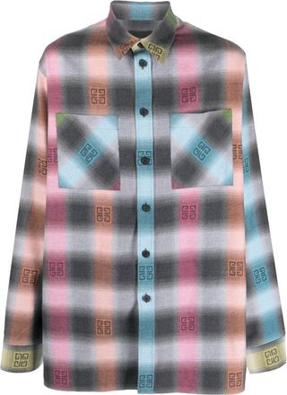 Givenchy logo-print cotton shirt - men - Cotton - 43 - Grey