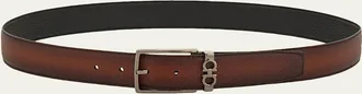 Ferragamo Mens Mini Gancio Reversible Leather Belt