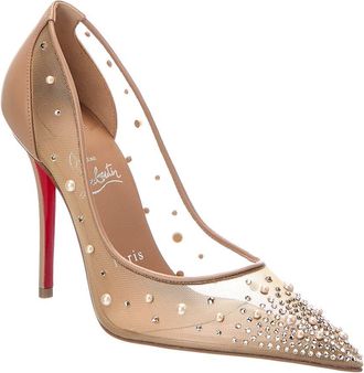 Christian Louboutin Miss Z Degrastrass 100 Mesh & Leather Pump