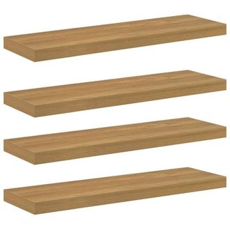 vidaXL Wall Shelf 4 pcs Brown 80 x 23.5 x 4 cm Engineered Wood vidaXL