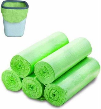Elle Paquete De 100 Bolsas Resistentes Al Desgarro, Compostables Y Biodegradables Para Residuos Org&aacute;nicos, Hechas De Almid&oacute;n De Ma&iacute;z
