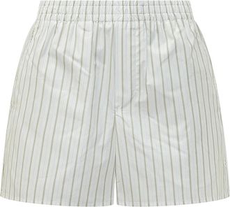 Ami Elastische gestreepte shorts - Dames - Korte Broeken - Wit - 2XS - Katoen - Korte Broeken