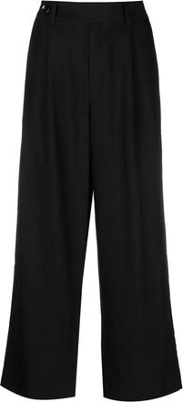Proenza Schouler Casual broek met wijde pijpen - Dames - Wijde Broeken - Zwart - 2XS - Nylon - Broeken