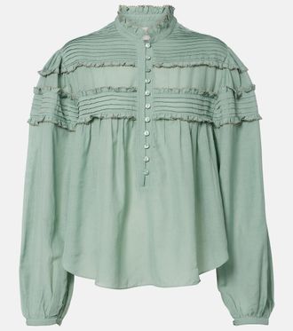 Isabel Marant Doana cotton-blend ruffled blouse