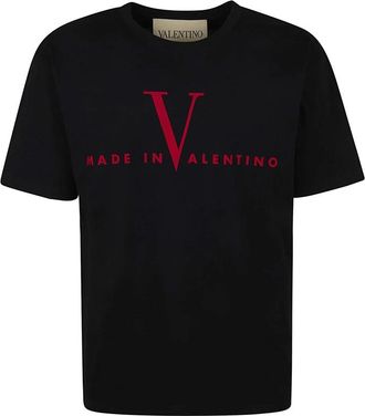 Valentino Garavani Katoenen T-shirt met Made In Valentino Print - Heren - T-shirts - Blauw - S - Katoen - Tops
