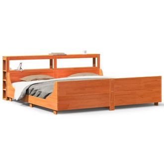 Berkfield Home Bed Frame without Mattress Wax Brown 200x200 cm Solid Wood Pine