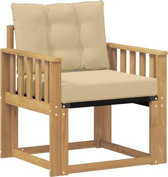 vidaXL Sof&aacute; De Exterior Madera Maciza De Acacia Y Textileno Blanco Vidaxl
