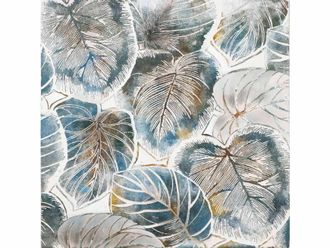 Schubiger M&ouml;bel Bild Blaue Bl&auml;tter