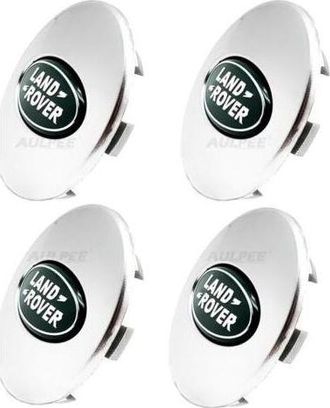 No Brand Pair Enjoliveur De Moyeu Avec Logo Central 62 Mm En Abs Compatible Avec Les Accessoires Land Rover (lr Vert Chrom&eacute;)
